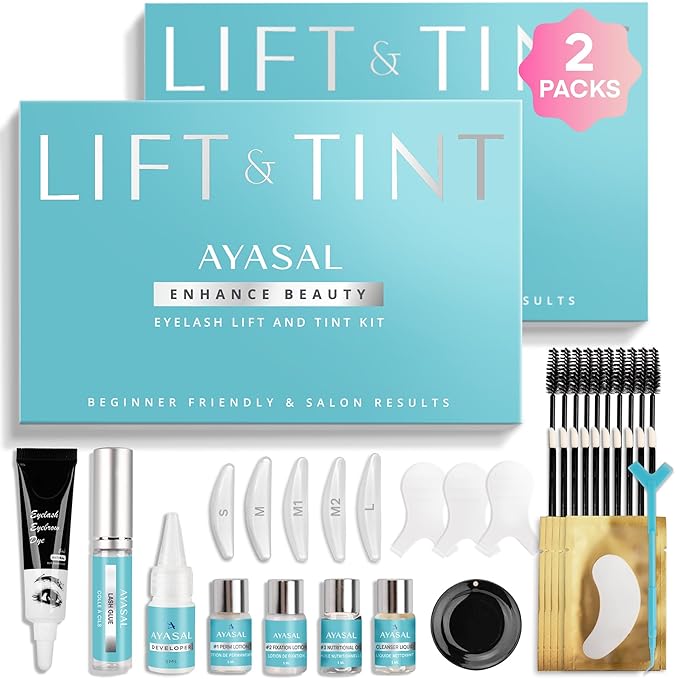 Lash Lift Kit for Eyelash Perm: 2-Pack Korean Thio-Free Eyelash Lift Kit for Long-Lasting Natural Curl & Self Lash Lifting – DIY Instructions Lash Lamination Set for Salon-Quality Results at Home