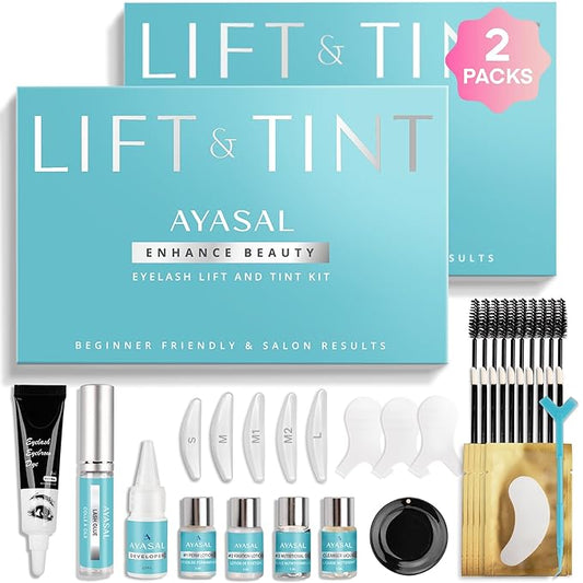Lash Lift Kit for Eyelash Perm: 2-Pack Korean Thio-Free Eyelash Lift Kit for Long-Lasting Natural Curl & Self Lash Lifting – DIY Instructions Lash Lamination Set for Salon-Quality Results at Home