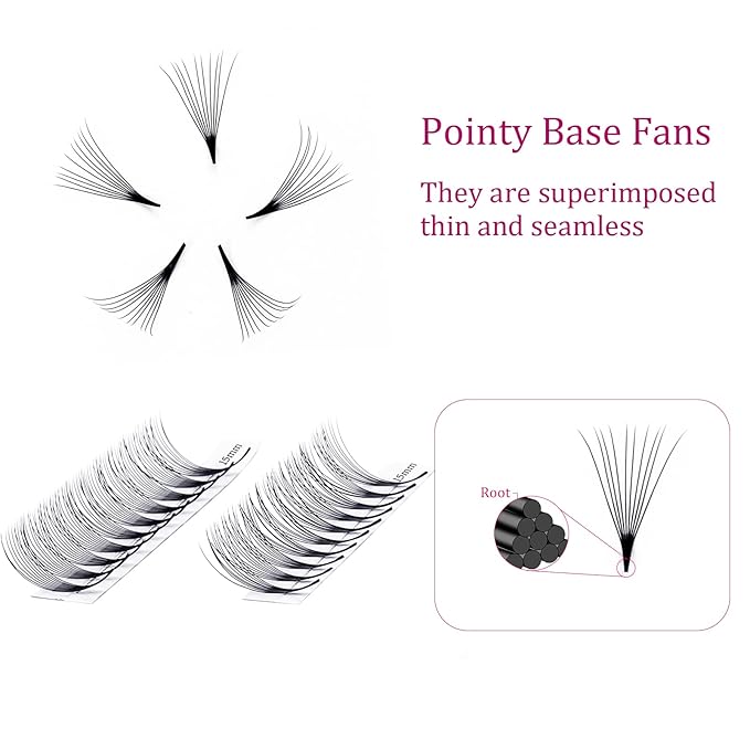 Premade Fans Eyelash Extensions 10D Lash Extensions Premade Fans 0.05 0.07 Thickness Pre Fanned Volume Lash Extensions C D Curl by FADLASH (10D-0.07-C, Mix 15-20mm)