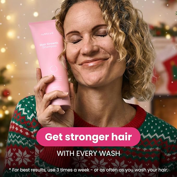 Trybello Hair Growth Shampoo | Natural Hair Thickening & Scalp Detox | Aloe Vera, Turmeric, and Urucum Extract | Sulfate-Free, Vegan, Anti-Hair Fall Formula | For Any Hair Type | 2 Pack Combo