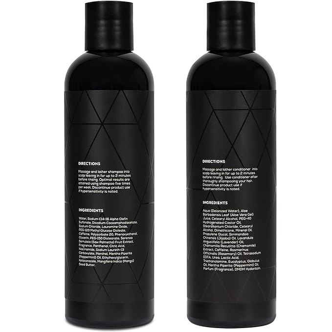 Ultrax Labs Hair Surge Shampoo and Hair Solaye Conditioner Bundle (8 fl oz) | Thickens Hair, Reduces Breakage, Promotes Growth, Strengthens Follicles | For Men and Women