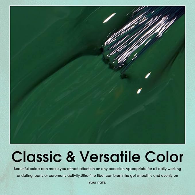 VENALISA Gel Nail Polish, 12ml Emerald Green Color Soak Off UV LED Nail Gel Polish Nail Art Starter Manicure Salon DIY at Home, 0.43 OZ