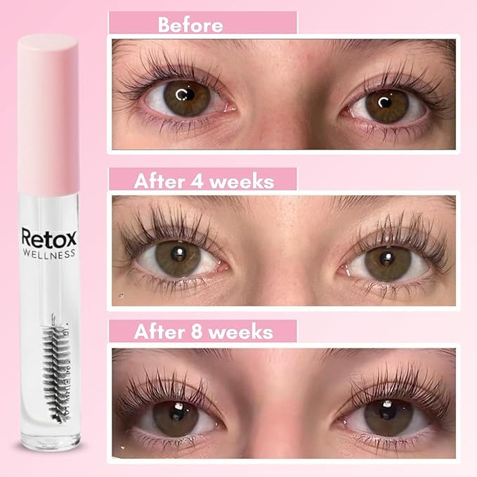 RETOX WELLNESS Eyelash Growth Serum | Peptide & Botanical Infused lash conditioner for Thicker, Stronger & Longer-Looking Lashes | Lash Serum without Prostaglandin | Daily Gentle Lash Treatment, 10 ml