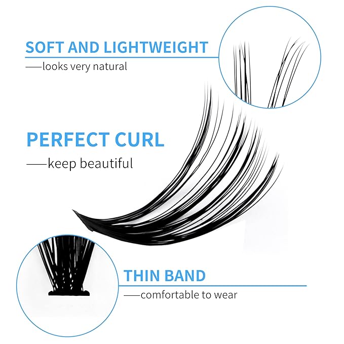 Individual Lashes GEMERRY 280pcs Large Tray 0.07mm Lash Clusters 30D 8-16 MIX D Curl Cluster Lashes Soft &Natural Individual Lashes Cluster Reusable DIY Eyelash Extensions