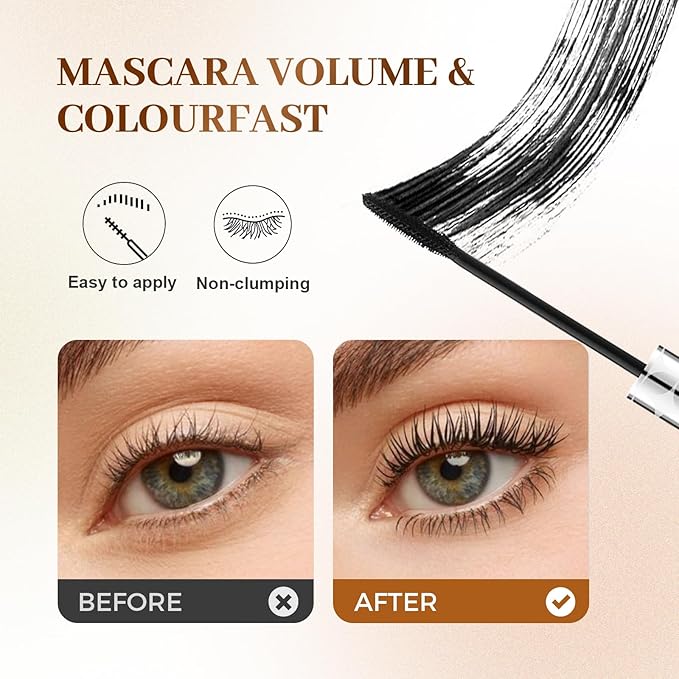 Mascara for Older Women 60 Plus, 2025 New Mascara Volume and Length for Mature Women with Thinning Lashes, Non Clumping Waterproof Long Wear (Black)