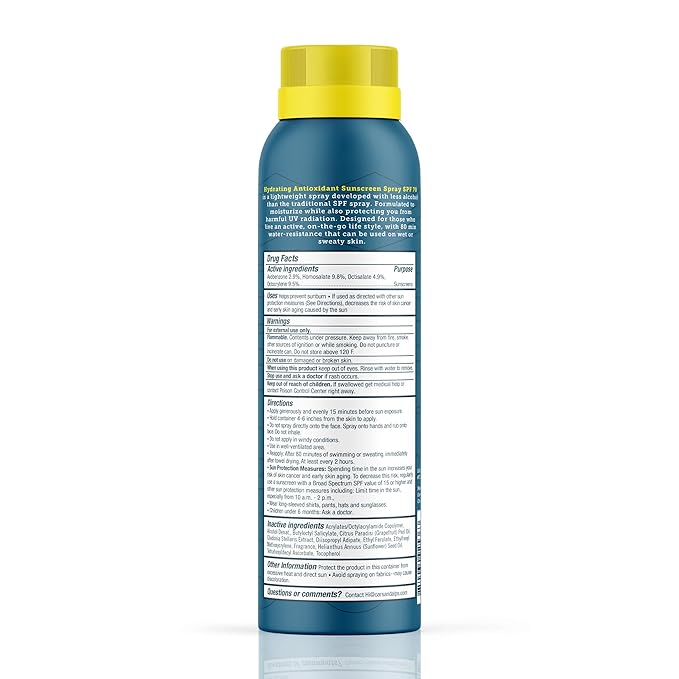 Oars + Alps Sunscreen Spray for Face & Body Spray Sunscreen Infused with Vitamin C & Antioxidants, No White Residue, Water & Sweat Resistant, All Skin Types, Lightweight, Hydrating, SPF 70, 6 Oz, 2pk