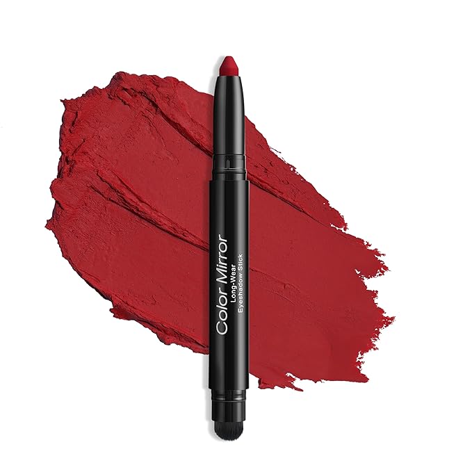 Longwear Cream Eye Shadow Sticks(69 Glory Lily Matte),Smudge-Proof, Waterproof Eyeshadow,Silky Formula Glitter With Makeup Brush,Red Eyeshadow Stick
