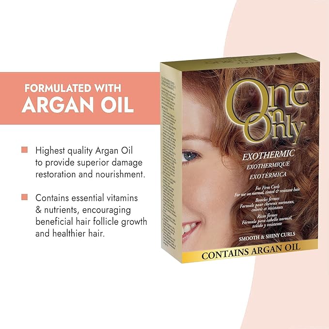 One 'N Only Exothermic Perm - At Home Hair Perm Kit with Argan Oil for Firm Curls - Self-Heating Formula for Comfort and Shine - Provides Manageability & Eliminates Odor (1 Kit)