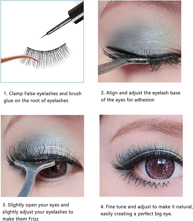 Eyelash Applicator Tool DIY Rose Gold Curved Lash Tweezer for Easy Lashes Application and Removal