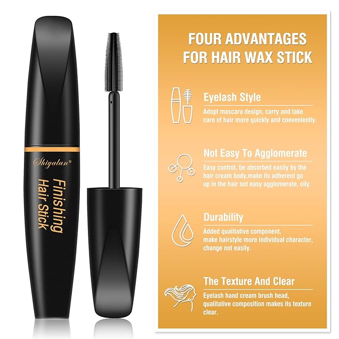 SUOFEIYA Hair Finishing Stick for Women, Natural Ingredients, Frizz Control, Hair Mascara for Flyaway - Hair Gel for All Hair Types, 0.53 Fl Oz