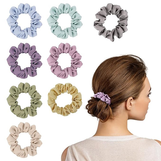 Scrunchies for Women,Silk Satin Hair Scrunchies,Elastic Strengthening Hair Ties,Ponytail Holder Suitable for Thick Thin Hair,Luxury Scrunchy for Girls(8 PCS Multicolor)