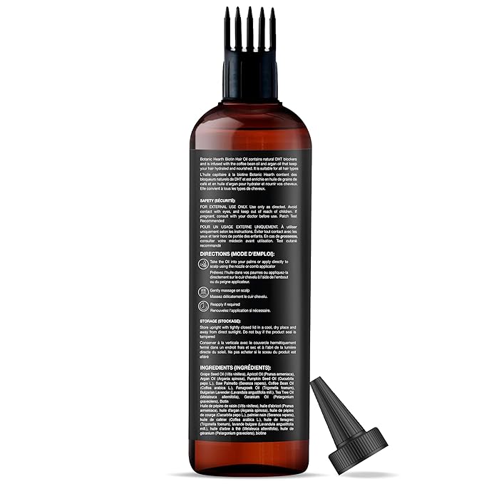 Botanic Hearth Hair Oil for Hair Growth & Hair Relaxer | Strengthening Dry, Frizzy, Damaged Hair & Scalp Treatment | Biotin Hair Oil – 6.7 Fl Oz
