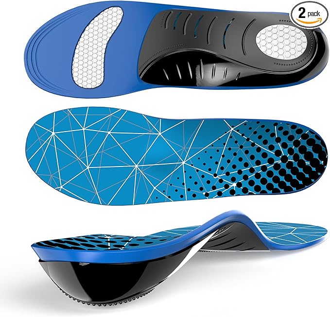 Plantar Fasciitis Arch Support Insoles - Welnove Heavy Duty High Arch Inserts Standing All Day, Fatigue Reduce - Orthotic Cushion for Foot Pain, Flat Feet, Heel Spurs, Man & Women, Fit Most Shoes (L)
