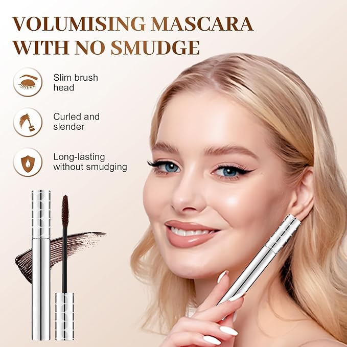 Mascara for Older Women 60 Plus, 2025 New Mascara Volume and Length for Mature Women with Thinning Lashes, Non Clumping Waterproof Long Wear (Black)