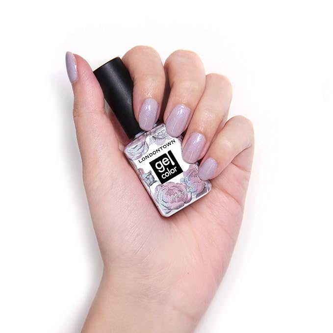 LONDONTOWN UV/LED Gel Nail Polish - Long Lasting, Chip Resistant High Shine Color - Glittery Shimmery Lilac, Opal, 12ml/.40fl oz