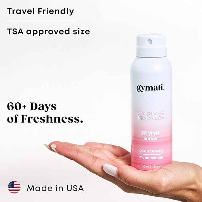 Gymati Natural Deodorant Body Spray Aluminum Free - Women & Unisex - Pack of 2