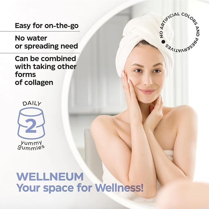 Collagen Peptide Gummies for Women and Men - Collagen Gummy Supplement for Healthy Hair, Skin, Nails and Bones - Hyaluronic Acid, Biotin, Keratin, Saw Palmetto - Sugar Free, No GMO and Gluten, 60 Pcs