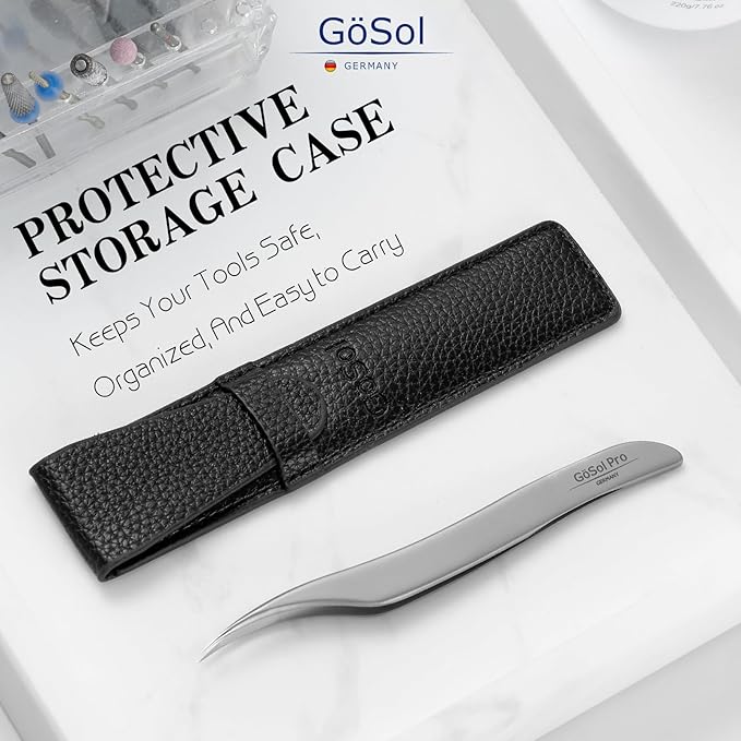 GöSol Pro Lash Tweezers for Eyelash Extensions, Professional Dolphin Isolation Eyelash Tweezers for High Precision Pick/Fan/Wiggle/Apply; 420 Stainless Steel Lash Tweezer for Volume & Classic Lashes