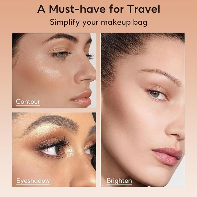 FelinWel Highlight Contour Makeup Palette Effortless Blending Matte Shimmer Highlighter Palette and Bronzer Powder for Cool Toned Skin