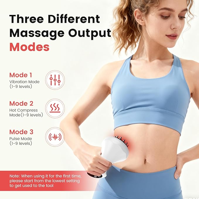 HuiPoLii Lymphatic Drainage Massager & Anti Cellulite Massage Tool, Helps Reduce Stretch Marks & Cellulite, for Legs, Arms & Belly.