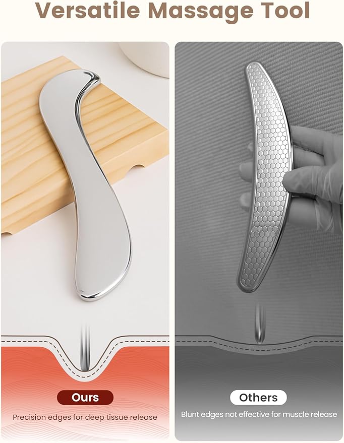 lifechill Stainless Steel Gua Sha Tools for Whole Body, Heavy-Duty Metal Muscle Scraper Tool for Pain Relief Deep Tissue, FSA Eligible Items, Fascia Massage Tools for Soft Tissue Therapy