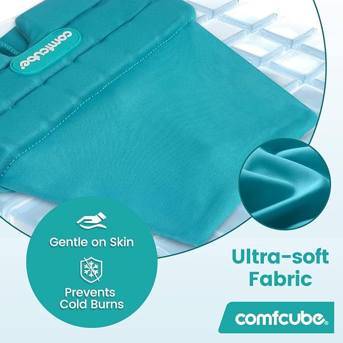 Comfcube Migraine & Headache Relief Ice Cap, 2 Hours Long Lasting Cold Therapy Wearable & Washable Form Fitting Ice Hat for Sinus & Stress Relief, Puffy Eyes, Severe Migraines, Chemo