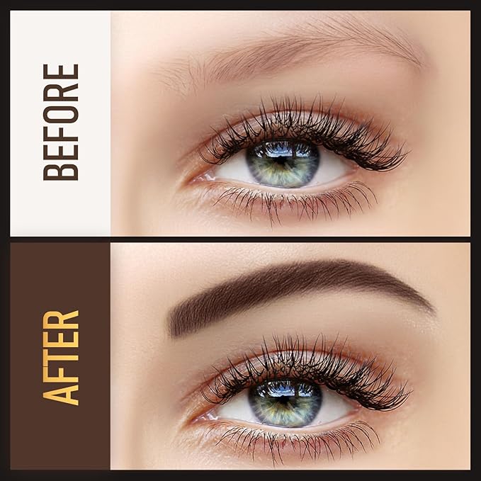 Waterproof Eyebrow Pencil with 4 Tip Microblading Pen and Dual-ended Brush, for Natural-Looking Brows, Long-Lasting, Chocolate