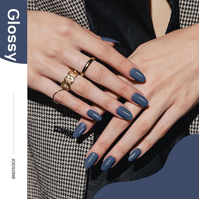 JODSONE Misty Blue Gel Nail Polish 10ml Soak Off LED Gel Polish Blue Haze Nail Color Salon Quality Long-Lasting Vegan & Cruelty-Free Need U V Lamp Curing