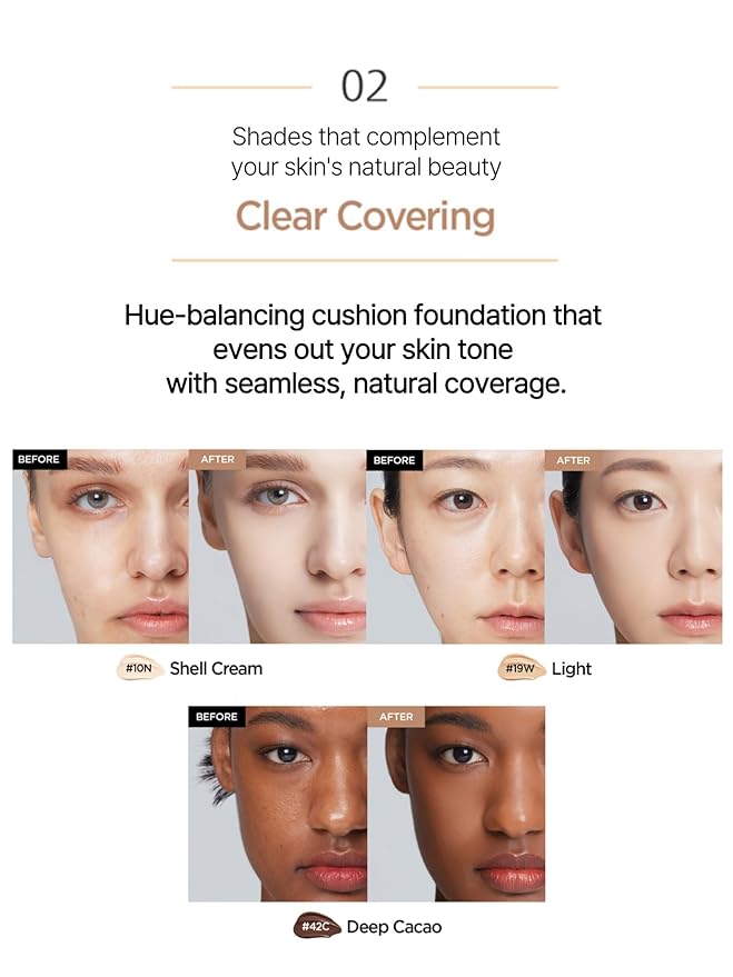 JUNG SAEM MOOL Essential Skin Nuder Cushion 23 Medium Deep 0.49 Fl Oz (Refill Only, SPF 50 Broad Spectrum) | Natural Radiant Finish, Lightweight Hydration, Korean Cushion Foundation