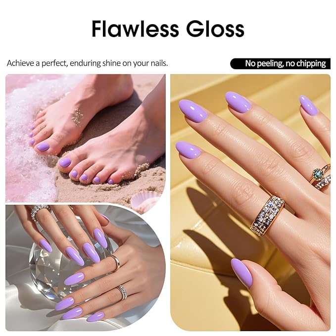 VENALISA Lavender Purple Gel Nail Polish, 1 Pcs Light Purple Gel Polish Pastel Color High Gloss Soak Off U V Nail Manicure Salon and DIY at Home Gifts for Women