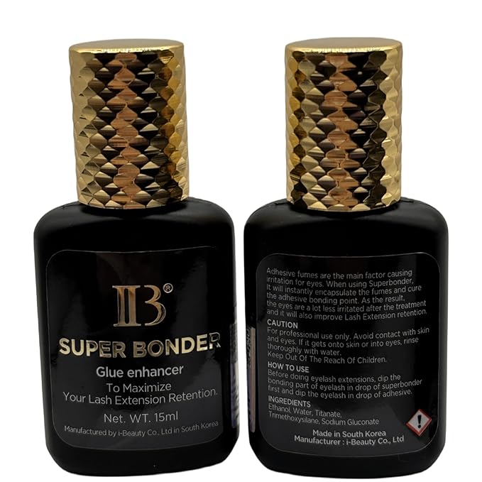 3 Bottles Korea i-Beauty IB Ultra Bonding Glue/Pirmer/Super Bonder Eyelash Extensions Glue Red Cap Adhesive Black Beauty Tools Professional Salon Use by Lava
