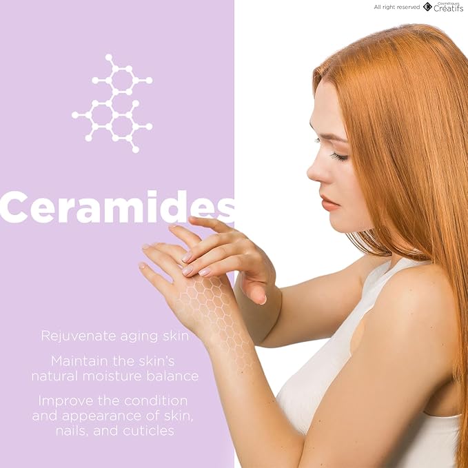 Cosmétiques Créatifs Moisturizing Hand Cream for Dry, Cracked Hands, Nails and Cuticles - 3.4 fl. oz. - Anti-Aging Skin Moisturizer with Vitamin E, Shea Butter, and Ceramides