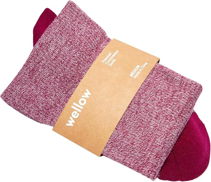 Wellow Wide Calf Compression Socks, Knee High Support, Fit for Men & Women, 18-25 mmHg, Made with Viscose from Bamboo