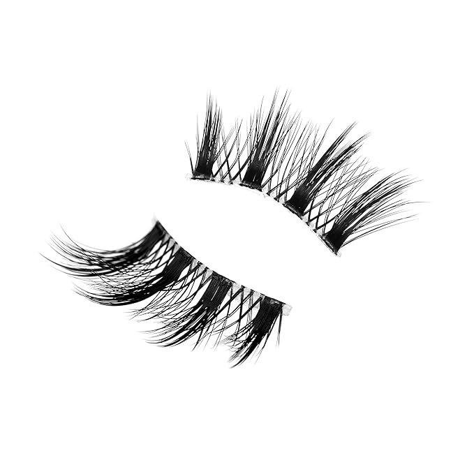 Natural Half Lashes Strips for Nude Makeup Spiky Short Doe-Eye Asian Eyelash Falsies 8 Pairs 3/4 Band Wispy Small Accent Lashes Fairy Wispies Cat Eye Clusters Faux Mink Extensions Fake Eyelashes