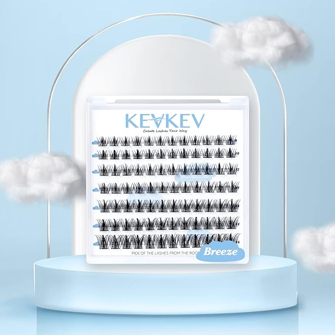 Lash Clusters 84 Pcs Cluster Lashes Eyelash Clusters DIY Cluster Eyelash Extensions Individual Lashes Thin Band & Soft(Breeze,D-16mm)