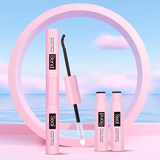 Mavphnee Lash Bond and Seal Brown Lash Glue Strong Hold Eyelashes Bond and Seal 72 Hours Long Lasting Eyelash Glue Waterproof Dark Brown Eyelash Adhesive for DIY Lash Extensions at Home