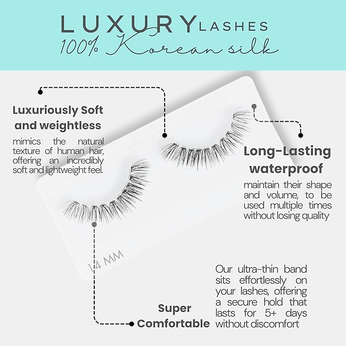GAZELLE Luxury Natural Lash Clusters, Soft Korean Silk PBT Fibers, DIY Cluster Eyelash Extensions, Comfortable Wear, Lasts 10 Days – Feather – 10mm