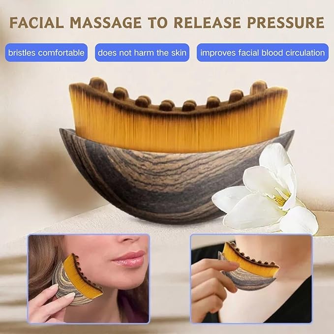 New Lymphatic Contour Face Brush, Contour Face Brush for Lymphatic Drainage, Ergonomically Designed to Fit the Skin Precisely, Face Lifting Tool for Skincare Routine|Portable Gua Sha Alternative (1PC)