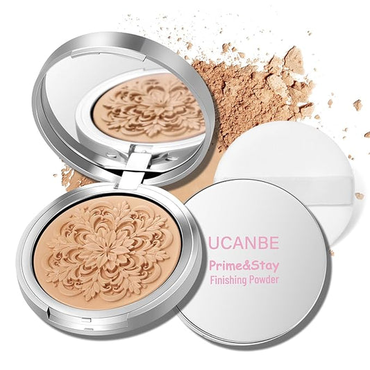 SuperFreeze Pressed Setting Powder, Freeze-Dried Skincare Powder for All-Day Oil Control, Pore-Blurring Matte Finish with Hyaluronic Acid & Niacinamide, Smooth Crease-Resistant Compact (Natural)