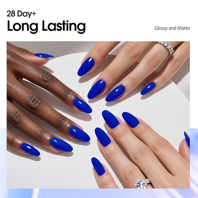 VENALISA Royal Blue Gel Nail Polish, 1 Pcs Navy Dark Blue Gel Polish Electric Bright Neon Color High Gloss Soak Off U V Nail Manicure Salon and DIY at Home Gifts for Women
