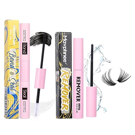 Mavphnee Lash Bond and Seal Kit - Waterproof Cluster Lashes Glue with Strong Hold Eyelash Adhesive and Remover for DIY Eyelash Extensions