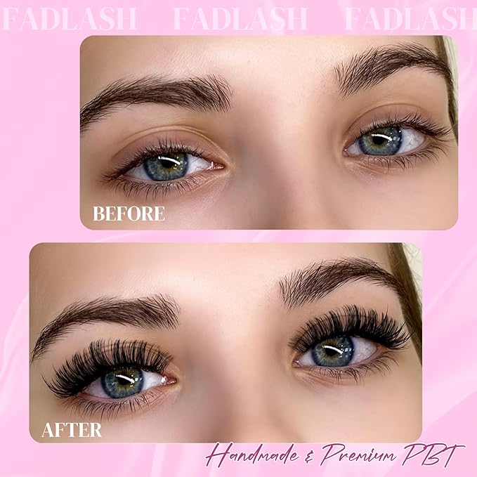 FADLASH Eyelash Extensions D Curl 0.07 15-20mm Mixed Tray Easy Fan Lash Extensions Volume Lashes 2D-10D Self Fanning Lash Extensions (0.07-D, 15-20mm Mix)