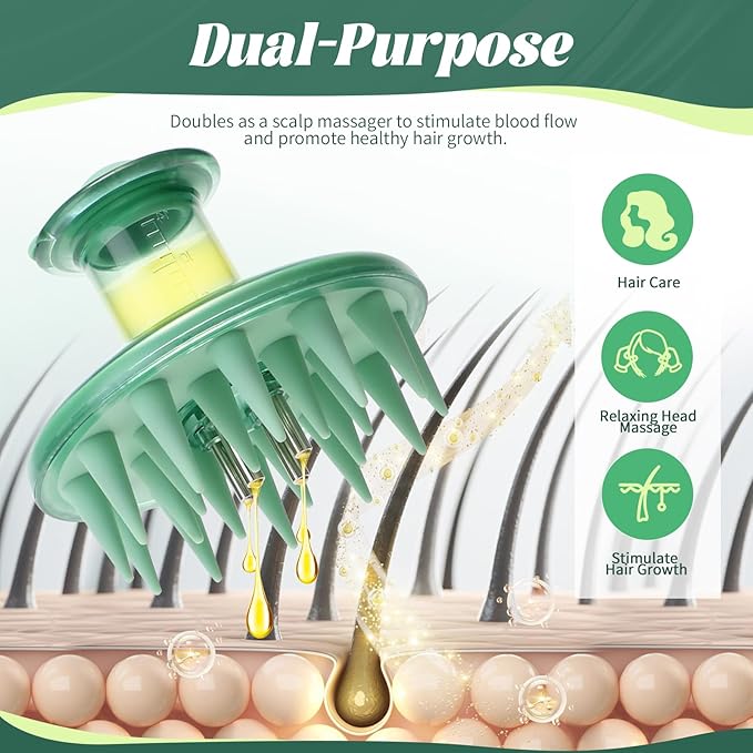 BEAUTLOHAS. Scalp Massager Applicator Comb Silicone Hair Oil & Serum Brush for Even Distribution – No Mess, Easy-to-Use Scalp Treatment Tool for All Hair Types