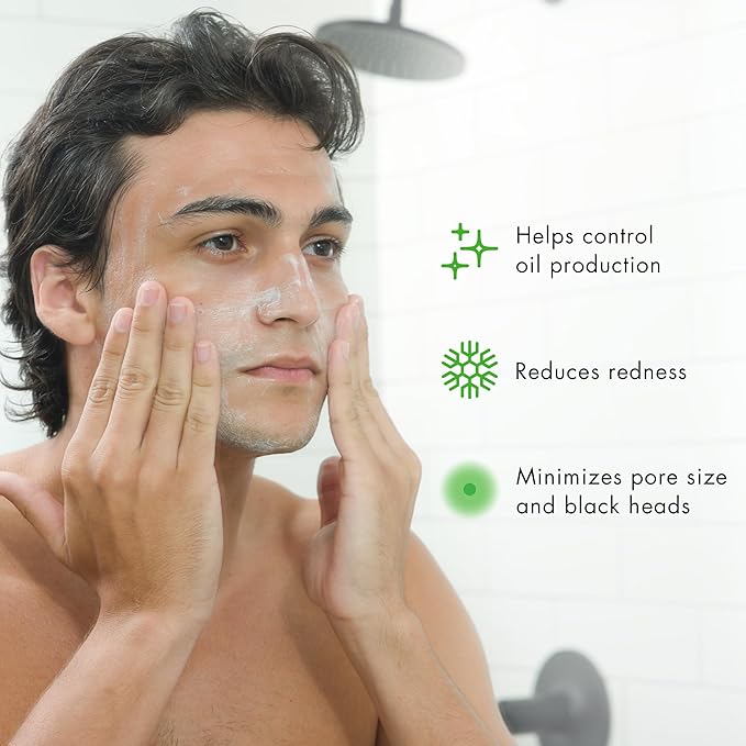 Tiege Hanley Salicylic Acid Cleanser for Men, Gentle Deep-Cleansing Face Wash for Acne-Prone Skin, Helps Remove Impurities & Control Oil, Refines Skin Texture & Pores, Men’s Skin Care, 2.5 FL Oz