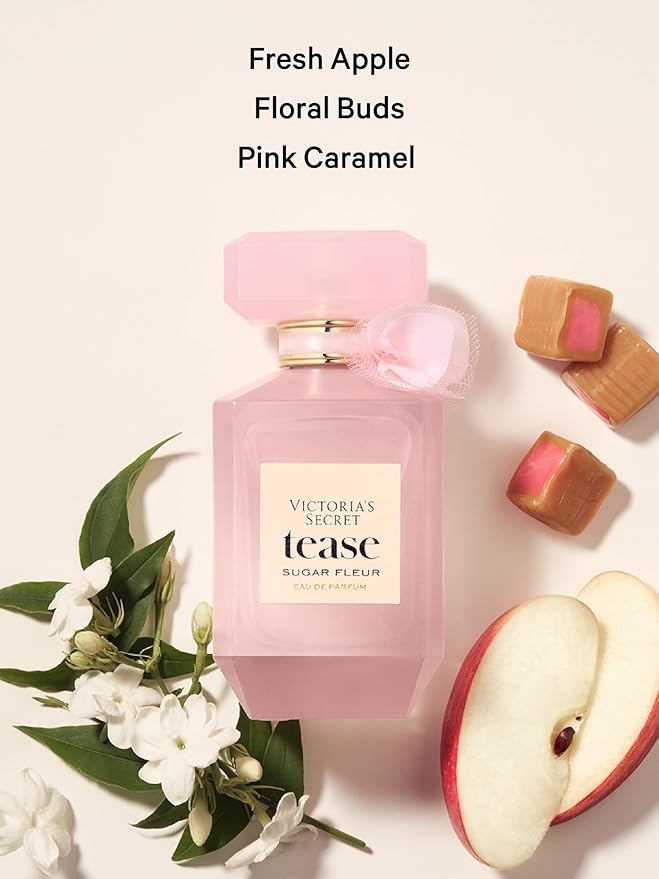 Victoria's Secret Tease Sugar Fleur Fragrance Mist, Notes of Fresh Apple, Floral Bud and Pink Caramel, Body Spray for Women (8.4 oz)