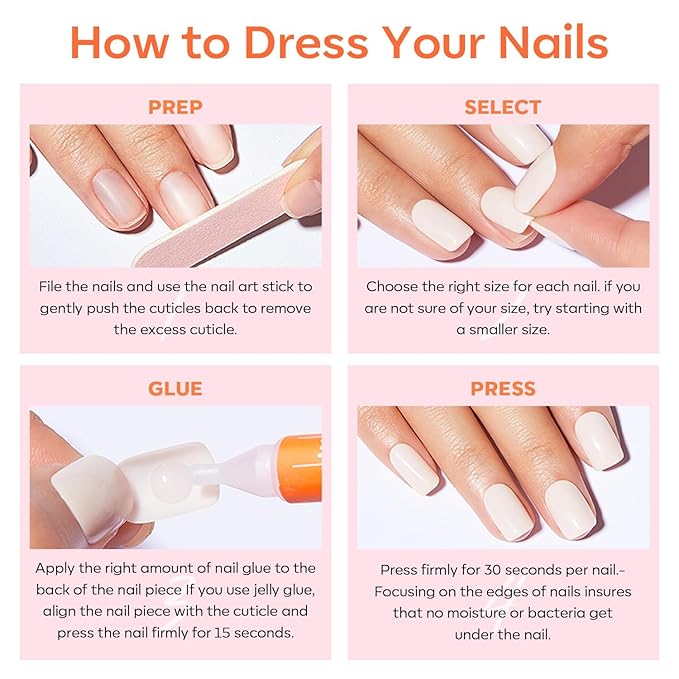 modelones Dark Red Short Press On Nails, Oval Fake Nails with Nail Glue, Adhesive Tabs, Nail File, Prep Pad, Manicure Stick, 32Pcs 16 Sizes, Cherry, Valentines