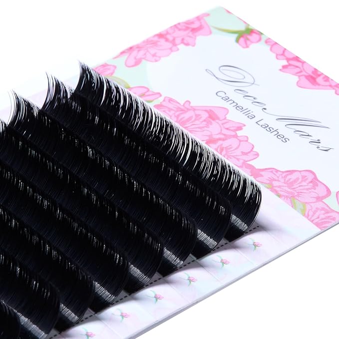 DeceMars Automatic Rapid Blooming Eyelash Extensions Self Fanning Easy Fans 1 Second Flowering Fake Lashes 2D~10D Russian Volume Eyelashes Matte Black-0.05mm-C-13mm
