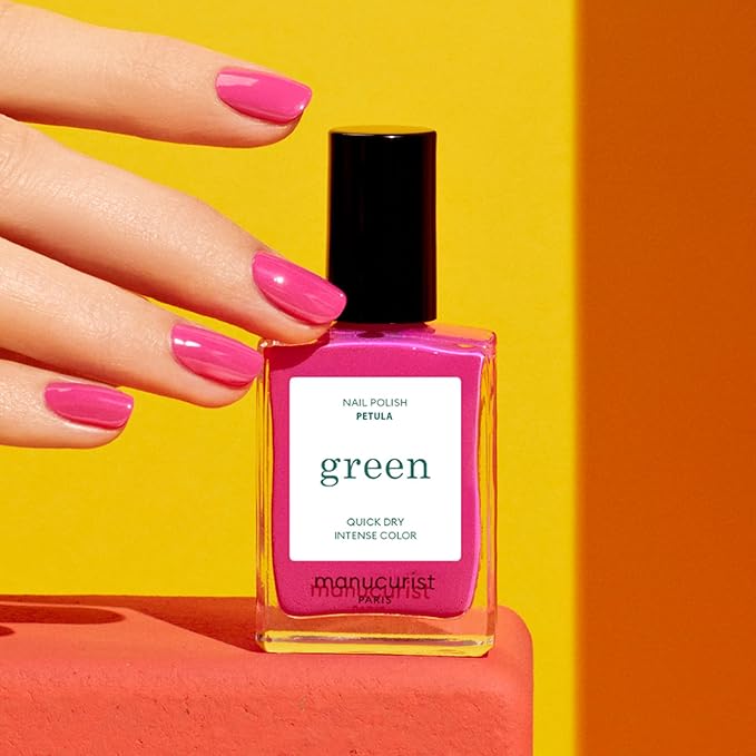 Manucurist Green Nail Polish - Pétula (Deep Pink) - Classic - Professional Manicure Effect Polish - Nail Polish - 15ml