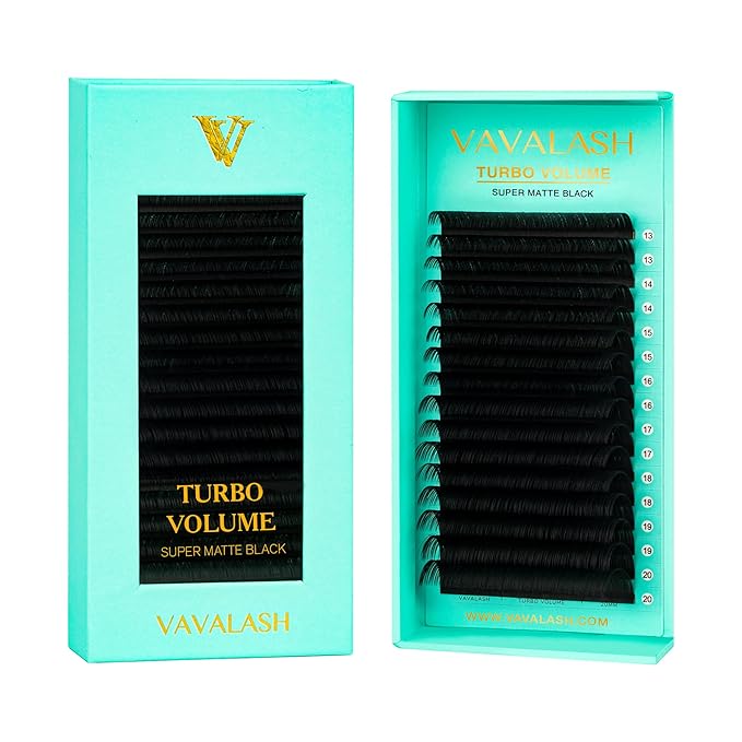 Shimmy-free Lashes Extenisons Self Fanning Eyelash Extensions 0.03 0.05 Turbo Volume Lashes C/CC/D Curl 13-20mm Mixed True Matte Black Lash Extensions Professional Volume Eyelashes (0.05-C-13-20mm)