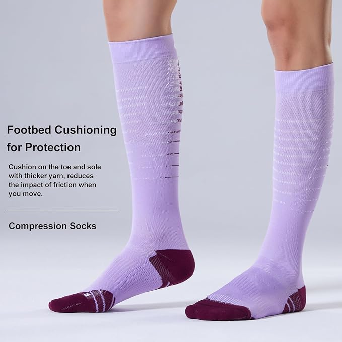 CelerSport 3 Pairs Compression Socks for Men and Women 20-30 mmHg Running Support Socks